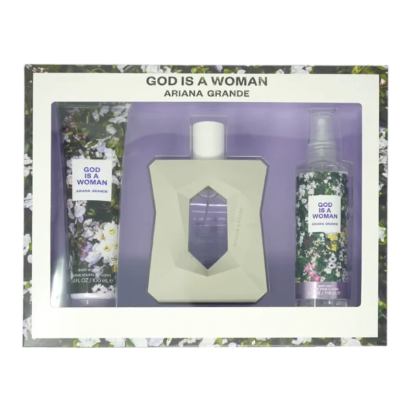 ARIANA GRANDE GOD IS A WOMEN (W) (W/B) (LI FREE) 3PC SET (3.4OZ EDP SP, 3.4OZ BODY SOUFFLE, 4.0OZ BODYMIST)