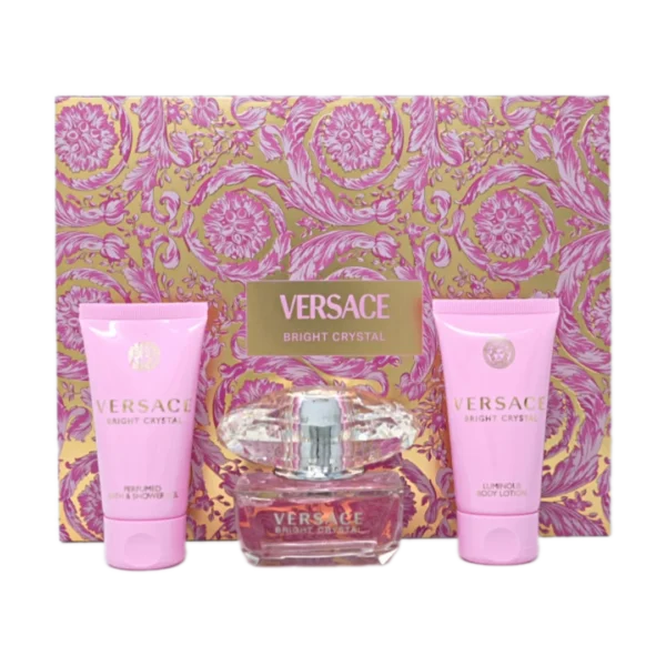 VERSACE BRIGHT CRYSTAL (W) 2024 (H/B) 3PC SET (1.7OZ EDT SP, 1.7OZ BODY LOTION, 1.7OZ SHOWER GEL)